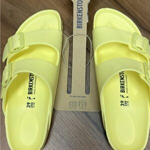 Yellow Arizona style Birkenstocks. Brand new